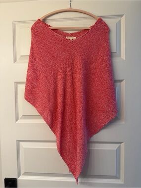 Indigenous Coral Pink Knit Poncho